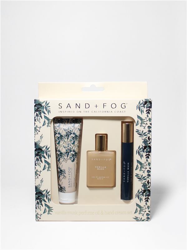 Sand + Fog Vanilla Musk hand cream and perfume oil set